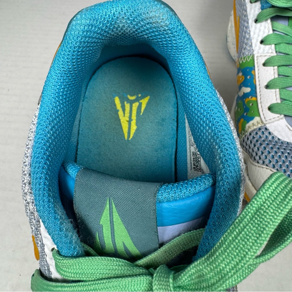 Nike Ja 1 GS Sundial Big Kids Basketball Sneaker, 5 Y/7 W blue yellow green - Picture 6 of 12